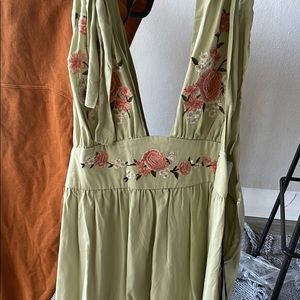 Embroidered floral romper
